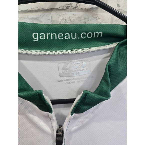 Louis Garneau Full Zip Cycling Jersey Men XL Green White Backroads Short Sleeve - Picture 4 of 8